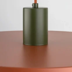 Hängelampen|Bürolampen*TK Lighting Runde Hängelampe E27 Ø40 cm Vintage Braun Ziegelrot