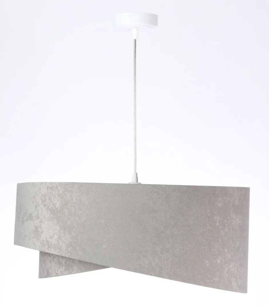 BPS Koncept Runde Hängelampe E27 D: 50 cm Grau Gold Silber Stoffschirm< Hängelampen|Bürolampen