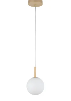 Hängelampen|Esszimmer Lampen*Sigma Runde Hängelampe Glas Kugel Metall Gold G9 Ø14 cm