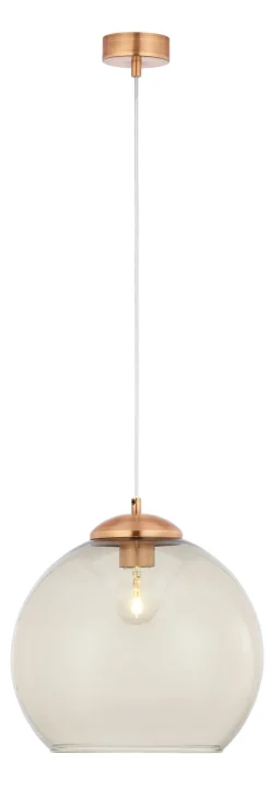 Hängelampen|Esszimmer Lampen*Jupiter Runde Hängelampe Glas Schirm in Rauchgrau Ø29cm