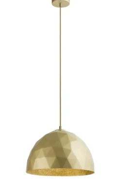Hängelampen|Esszimmer Lampen*Sigma Runde Hängelampe Gold Metall Ø35 cm E27 bis 0,9 m