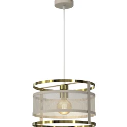 Luminex Runde Hängelampe in Beige Gold Ø30 cm Loft stylisch< Hängelampen|Bürolampen