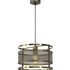 Luminex Runde Hängelampe in Titanium Gold Ø30 cm Loft stylisch< Hängelampen|Bürolampen