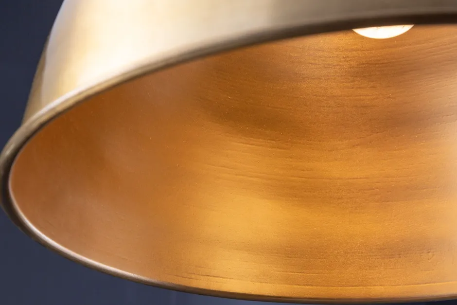 Invicta Interior Runde Hängelampe Industrial Metall Ø43 cm E27 in Gold< Feuchtraumleuchten|Küchenlampen