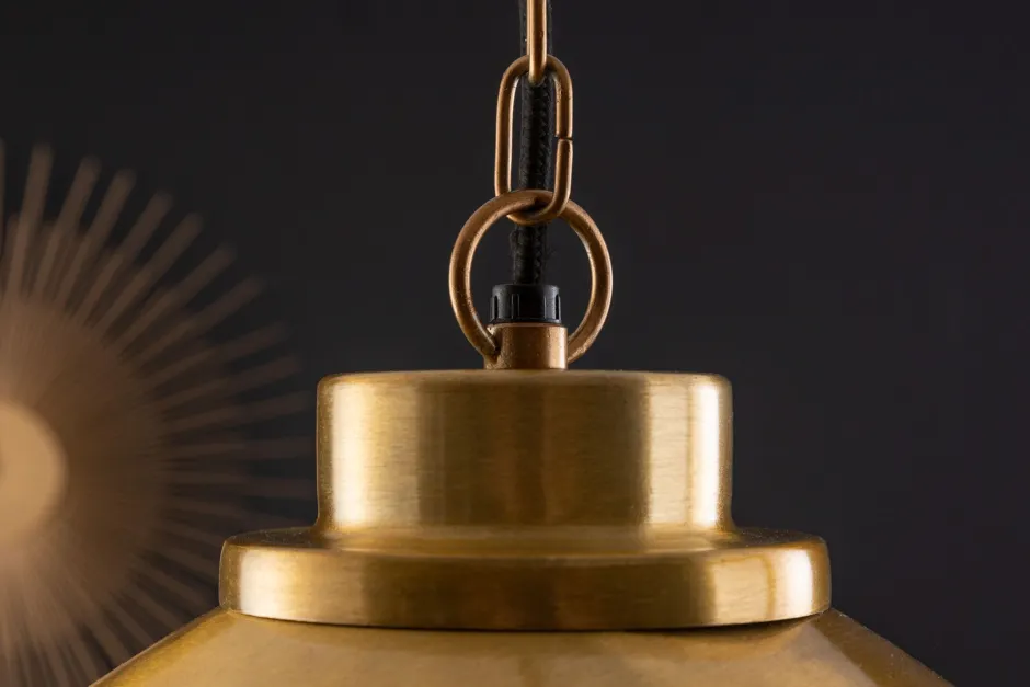 Invicta Interior Runde Hängelampe Industrial Metall Ø43 cm E27 in Gold< Feuchtraumleuchten|Küchenlampen