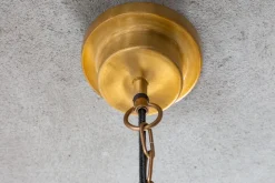 Invicta Interior Runde Hängelampe Industrial Metall Ø43 cm E27 in Gold< Feuchtraumleuchten|Küchenlampen