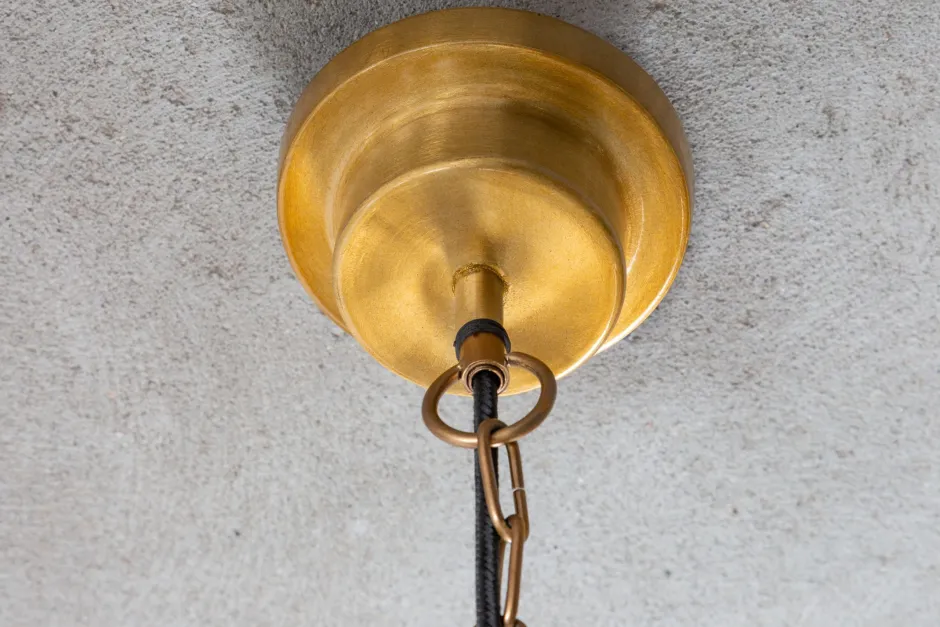 Invicta Interior Runde Hängelampe Industrial Metall Ø43 cm E27 in Gold< Feuchtraumleuchten|Küchenlampen