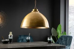 Invicta Interior Runde Hängelampe Industrial Metall Ø43 cm E27 in Gold< Feuchtraumleuchten|Küchenlampen