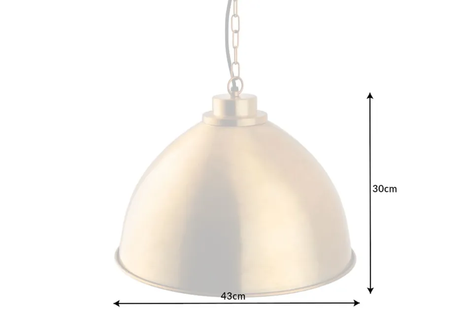 Invicta Interior Runde Hängelampe Industrial Metall Ø43 cm E27 in Gold< Feuchtraumleuchten|Küchenlampen