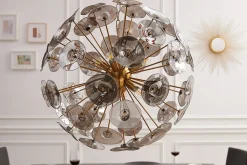 Invicta Interior Runde Hängelampe Kugel Glas Metall 5-flammig in Gold< Wohnzimmerlampen|Glaslampen