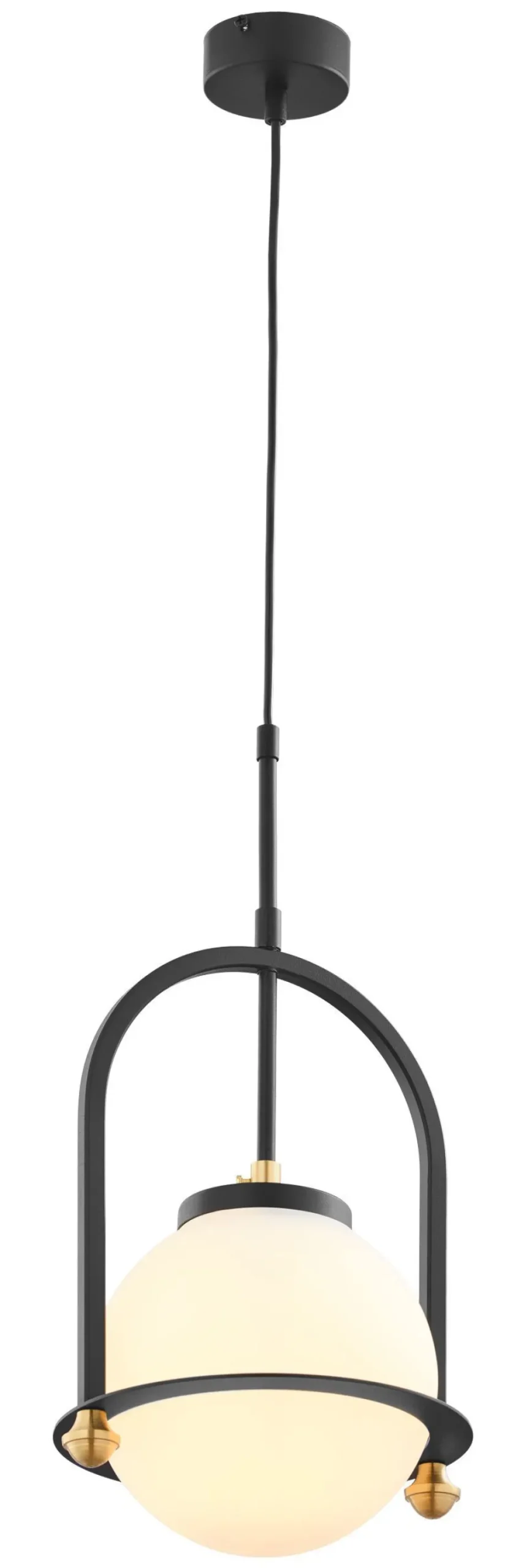 Bürolampen|Schlafzimmer Lampen*Jupiter Runde Hängelampe Metall Glas E27 Ø23 cm in Schwarz