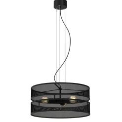 Luminex Runde Hängelampe Metall Schwarz E27 Ø55 cm Industrial< Hängelampen|Bürolampen