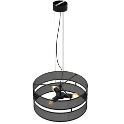 Luminex Runde Hängelampe Metall Schwarz E27 Ø55 cm Industrial< Hängelampen|Bürolampen