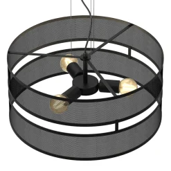 Luminex Runde Hängelampe Metall Schwarz E27 Ø55 cm Industrial< Hängelampen|Bürolampen