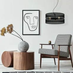 Luminex Runde Hängelampe Metall Schwarz E27 Ø55 cm Industrial< Hängelampen|Bürolampen