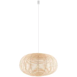 Nowodvorski Runde Hängelampe Rattan Natur wohnlich E27 Ø79 cm groß< Hängelampen|Bürolampen
