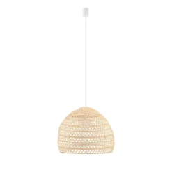 Nowodvorski Runde Hängelampe Rattan Naturholz E27 Ø43 cm wohnlich< Hängelampen|Bürolampen