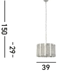 Wohnzimmerlampen|Esszimmer Lampen*Searchlight Runde Hängelampe Regenglas Metall E14 Ø39 cm Modern