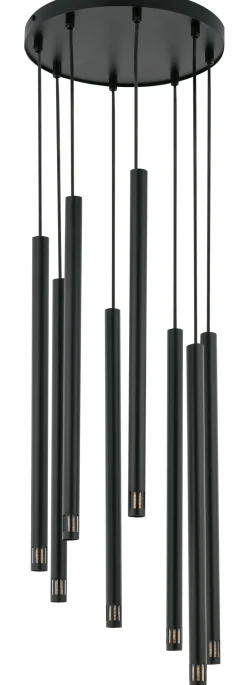 Sigma Runde Hängelampe Schwarz Metall G9 Ø30 cm Zylinder< Moderne Lampen|Wohnzimmerlampen