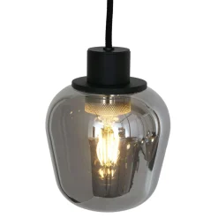 Steinhauer Runde Hängelampe Schwarz Rauchgrau Glas Metall 145 cm< Hängelampen|Esszimmer Lampen