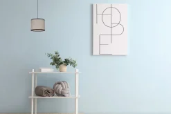 Hängelampen|Bürolampen*Belis Runde Hängelampe Stoff Schwarz Beige E27 Ø20 cm Modern