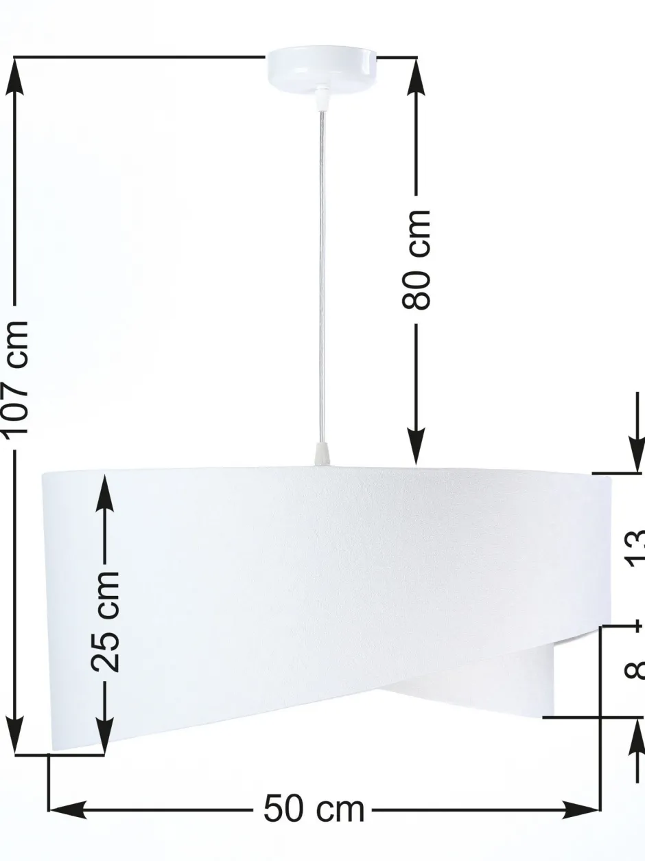 BPS Koncept runde Hängelampe Weiß Silber Stoff Esstisch< Moderne Lampen|Wohnzimmerlampen