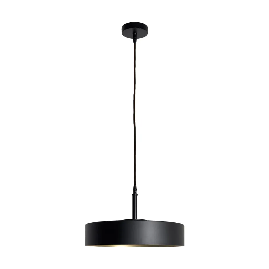 Giovanni Battista Runde Hängeleuchte Schwarz Gold E27 Ø 40 cm Messing Eisen< Hängelampen|Feuchtraumleuchten