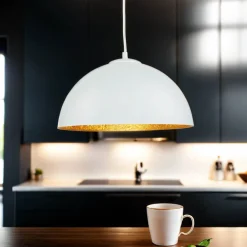 Sigma Runde Hängeleuchte Weiß Gold Ferra< Hängelampen|Esszimmer Lampen