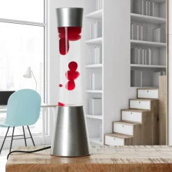 Retro Lampen|Lavalampen*Easylight Runde Lavalampe Rot 39cm hoch Stimmungslicht SANDRO