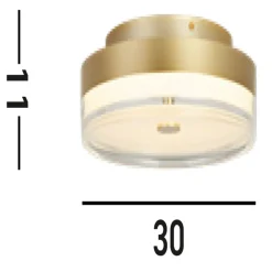 Searchlight Runde LED Deckenlampe in Gold Metall Ø30 cm 3000 K 21 W< Deckenleuchten|Led Lampen