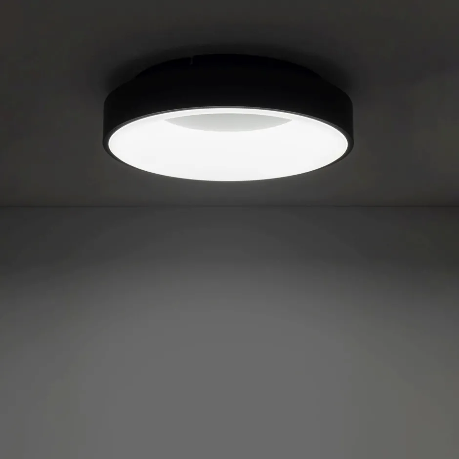 Deckenleuchten|Led Lampen*Nowodvorski Runde LED Deckenlampe Schwarz Ø38 cm wohnlich blendarm