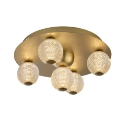 Flurlampen|Wohnzimmerlampen*Searchlight Runde LED Deckenleuchte in Gold Metall Ø33 cm 3000 K