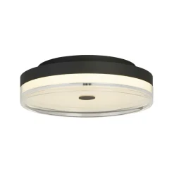 Searchlight Runde LED Deckenleuchte Metall Schwarz Ø40 cm 29 W< Flurlampen|Wohnzimmerlampen