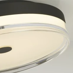 Searchlight Runde LED Deckenleuchte Metall Schwarz Ø40 cm 29 W< Flurlampen|Wohnzimmerlampen