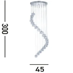 Searchlight Runde LED Hängelampe 20-flammig Metall Glas Ø45 cm 3 W< Bürolampen|Wohnzimmerlampen