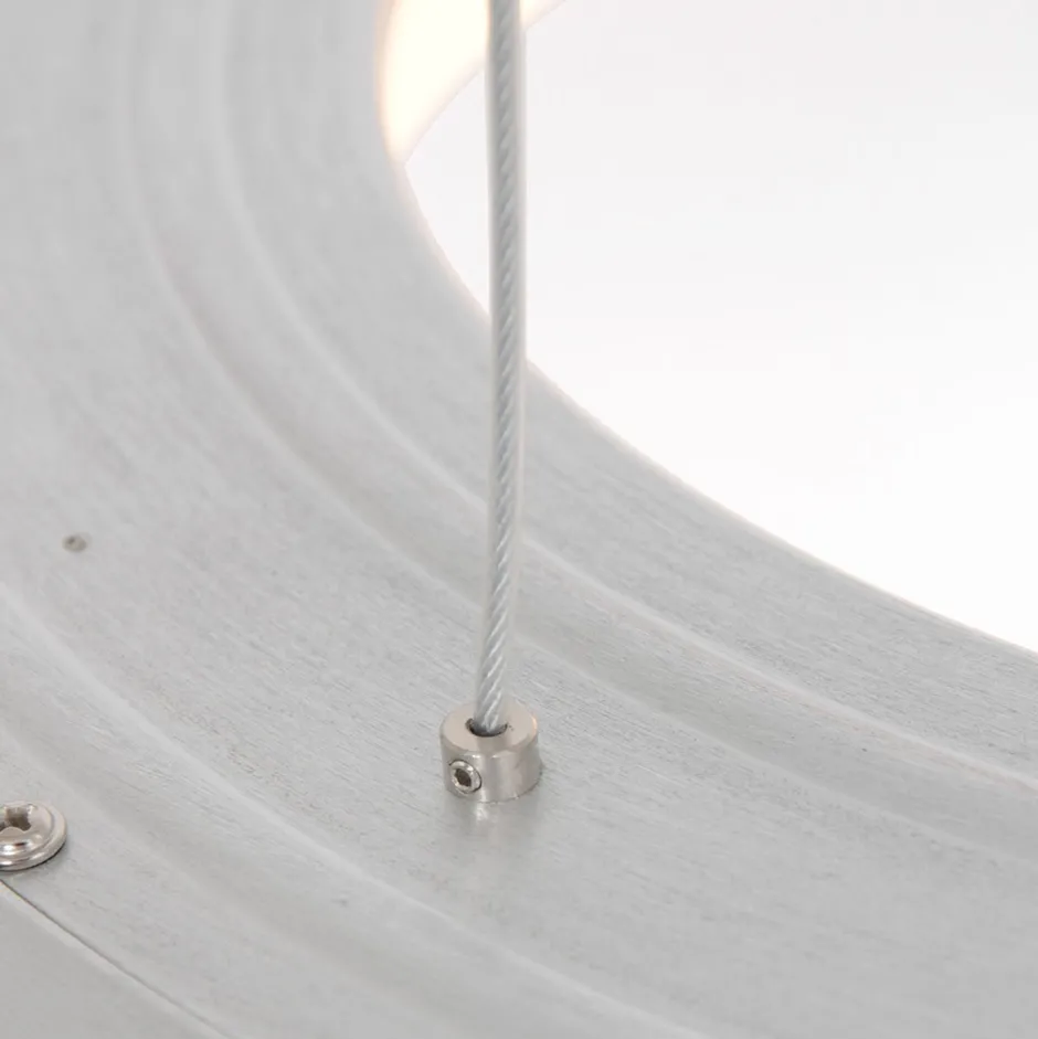 Steinhauer Runde LED Hängelampe in Silber Ø48 cm 2700 K wohnlich< Hängelampen|Led Lampen