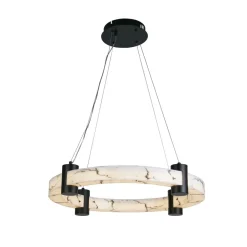 Wohnzimmerlampen|Esszimmer Lampen*Searchlight Runde LED Pendelleuchte Metall Harz Ring B:60,5 cm 29 W