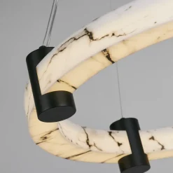 Wohnzimmerlampen|Esszimmer Lampen*Searchlight Runde LED Pendelleuchte Metall Harz Ring B:60,5 cm 29 W