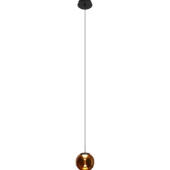 Eco-Light Runde LED Pendelleuchte Schwarz Bernstein Ø15 cm 10 W< Hängelampen|Led Lampen