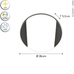 Eco-Light Runde LED Wandleuchte Anthrazit IP54 3000/4000 K Ø26 cm< Metall Lampen|Led Außenleuchten