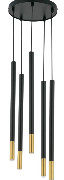 Hängelampen|Moderne Lampen*Sigma Runde Pendellampe Schwarz Gold Messing Ø25 cm dekorativ