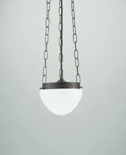 Berliner Messingleuchten Runde Pendelleuchte Antik Messing Glas E27 Ø17 cm< Hängelampen|Bürolampen