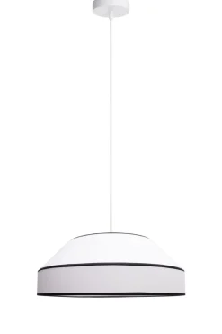 Belis Runde Pendelleuchte Baumwolle wohnlich Weiß E27 B:45 cm< Hängelampen|Bürolampen