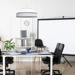 Belis Runde Pendelleuchte Baumwolle wohnlich Weiß E27 B:45 cm< Hängelampen|Bürolampen