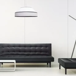 Belis Runde Pendelleuchte Baumwolle wohnlich Weiß E27 B:45 cm< Hängelampen|Bürolampen