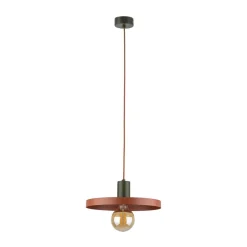 TK Lighting Runde Pendelleuchte E27 Ø30 cm Vintage Braun Ziegelrot< Hängelampen|Bürolampen