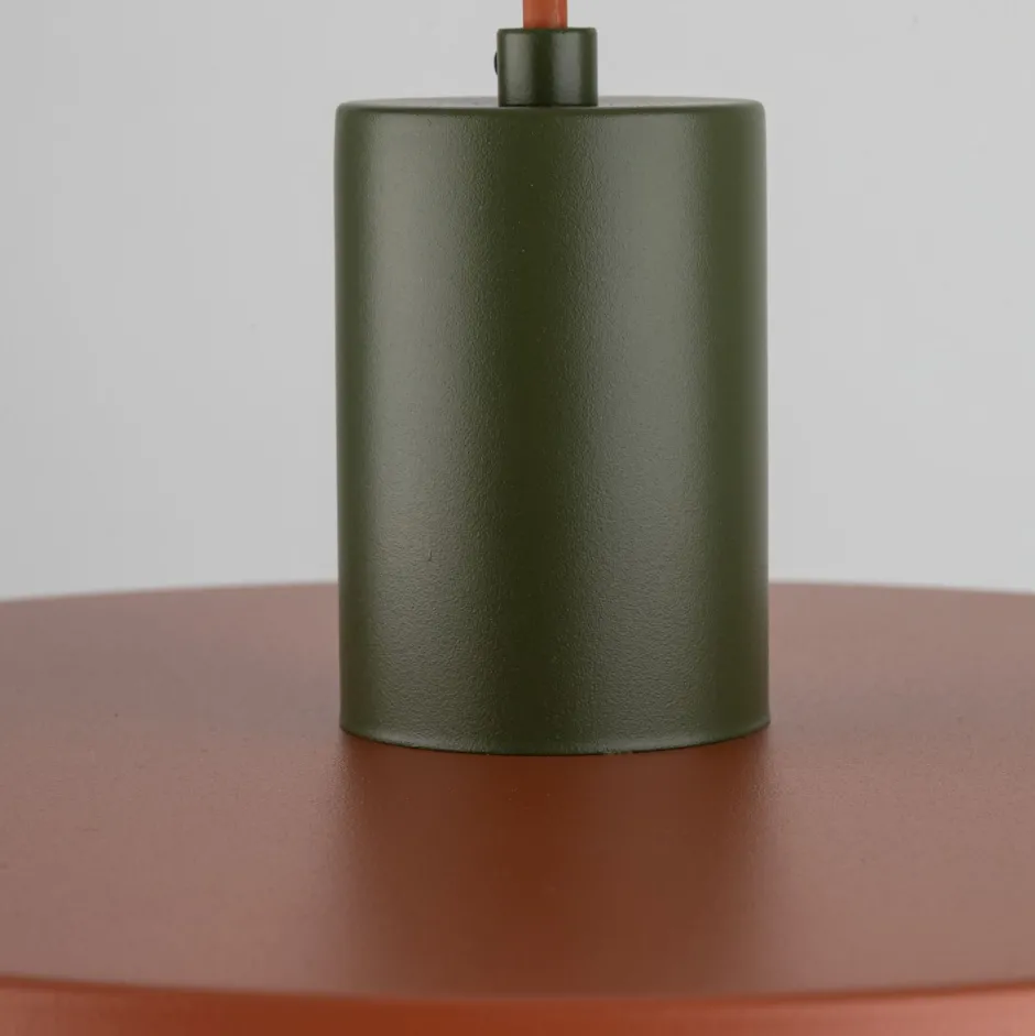 TK Lighting Runde Pendelleuchte E27 Ø30 cm Vintage Braun Ziegelrot< Hängelampen|Bürolampen