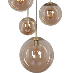 Hängelampen|Bürolampen*Steinhauer Runde Pendelleuchte Glas in Bernstein Ø60 cm E27 Modern