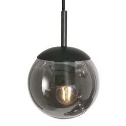 Steinhauer Runde Pendelleuchte Glas in Rauchgrau Ø60 cm E27 Modern< Hängelampen|Bürolampen