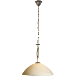 Steinhauer Runde Pendelleuchte Glas Metall Ø45 cm E27 gemütlich< Hängelampen|Bürolampen